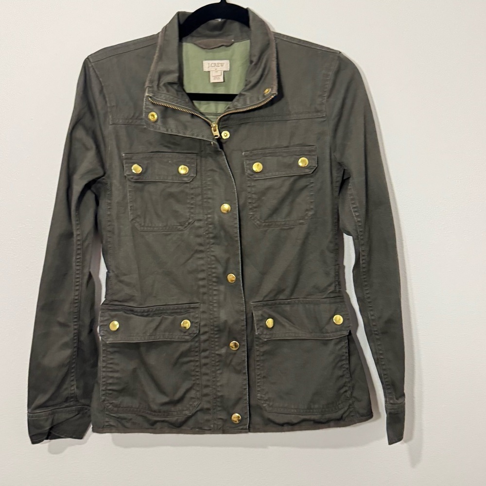 J.Crew Women’s Utility Field Jacket – Olive Green – Size XS – Military Style